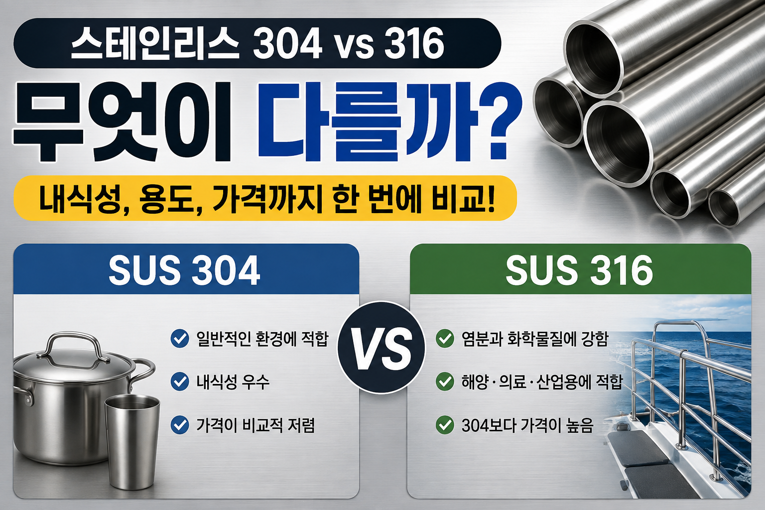 스테인리스 304 vs 316